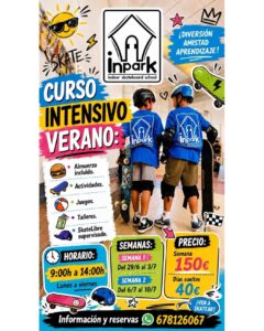Inoark indoor skateboard school curso intensivo verano